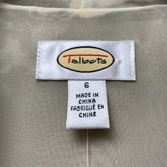 TALBOTS Black Lace Top Size 6 Evening Blouse Womens Light Cardigan Jacket - Picture 10 of 15